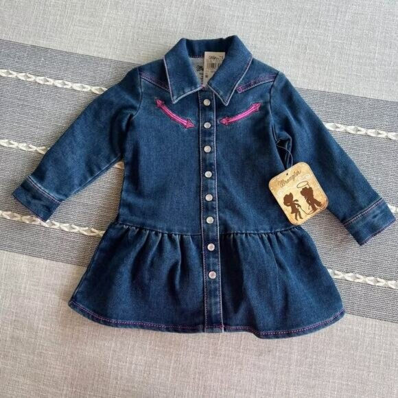 New Wrangler Denim Dress with Bloomers Size 6-9 months - Picture 1 of 6